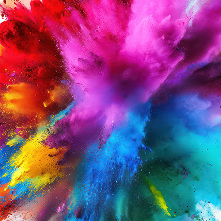 A vibrant color palette showcasing various paint options